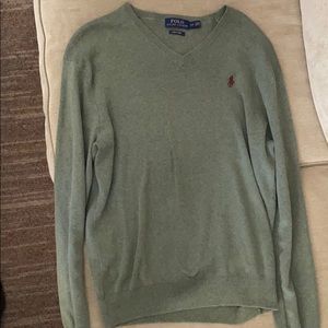 Olive green polo sweater
